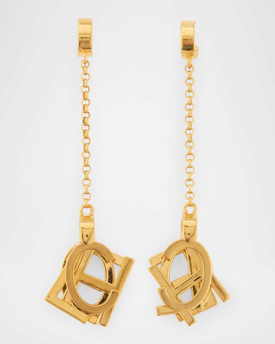 Logo Letter Drop Earrings
